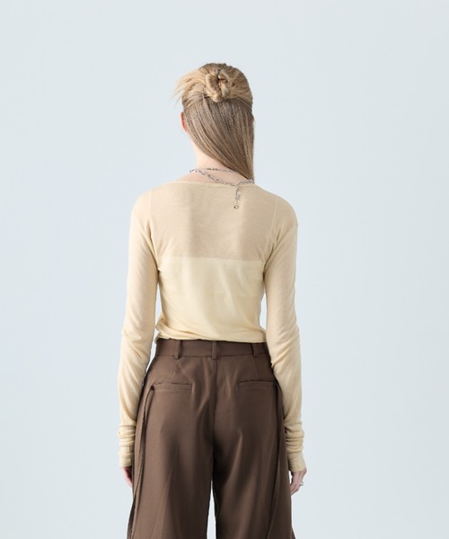 LARTIGENT(ラーティゼン)の「L8 JADORE SLIM T-SHIRT(Tシャツ/カットソー・レディース・グリーン/ピンク/ベージュ/ネイビー/ブラック・FREE)」の13枚目の写真