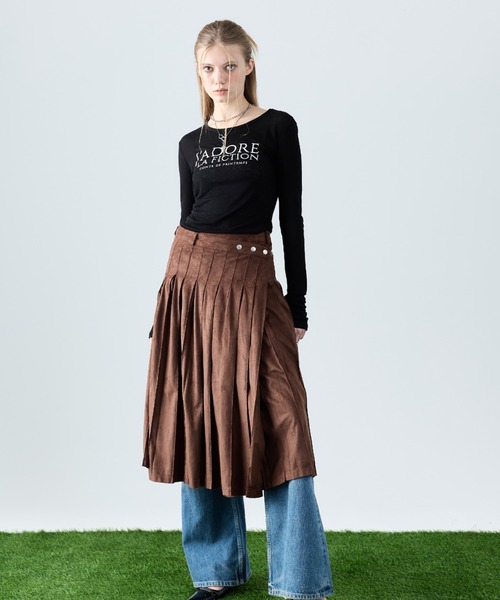 LARTIGENT(ラーティゼン)の「L8 JADORE SLIM T-SHIRT(Tシャツ/カットソー・レディース・グリーン/ピンク/ベージュ/ネイビー/ブラック・FREE)」の7枚目の写真