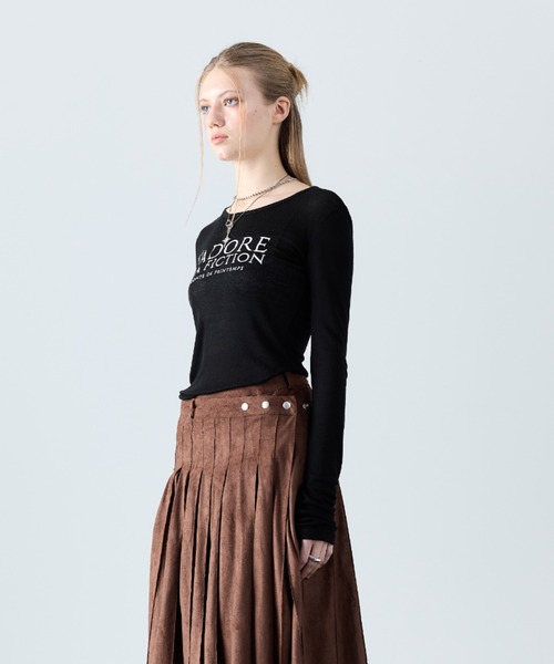LARTIGENT(ラーティゼン)の「L8 JADORE SLIM T-SHIRT(Tシャツ/カットソー・レディース・グリーン/ピンク/ベージュ/ネイビー/ブラック・FREE)」の15枚目の写真