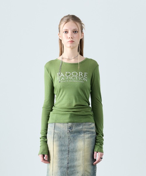 LARTIGENT(ラーティゼン)の「L8 JADORE SLIM T-SHIRT(Tシャツ/カットソー・レディース・グリーン/ピンク/ベージュ/ネイビー/ブラック・FREE)」の17枚目の写真