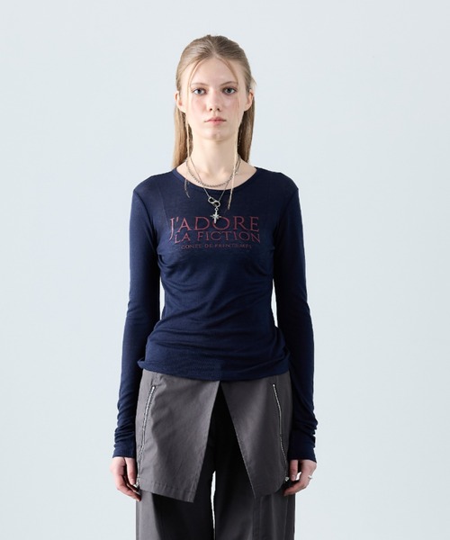 LARTIGENT(ラーティゼン)の「L8 JADORE SLIM T-SHIRT(Tシャツ/カットソー・レディース・グリーン/ピンク/ベージュ/ネイビー/ブラック・FREE)」の20枚目の写真