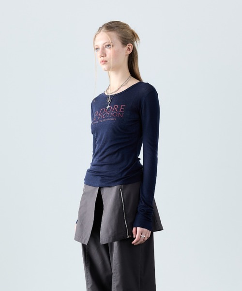 LARTIGENT(ラーティゼン)の「L8 JADORE SLIM T-SHIRT(Tシャツ/カットソー・レディース・グリーン/ピンク/ベージュ/ネイビー/ブラック・FREE)」の21枚目の写真