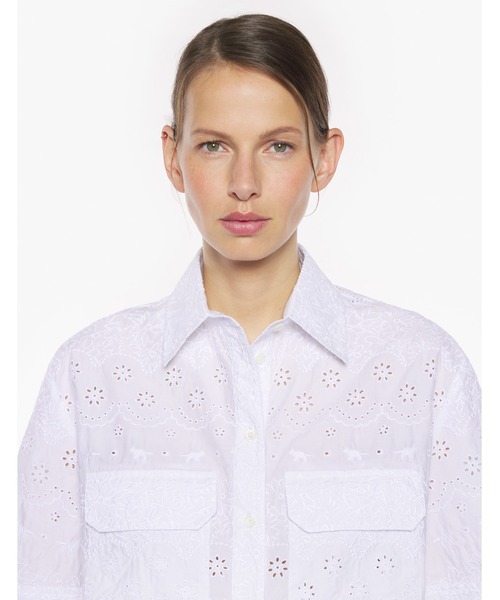 セール】BRODERIE ANGLAISE BOXY SHORT SLEEVE SHIRT（シャツ