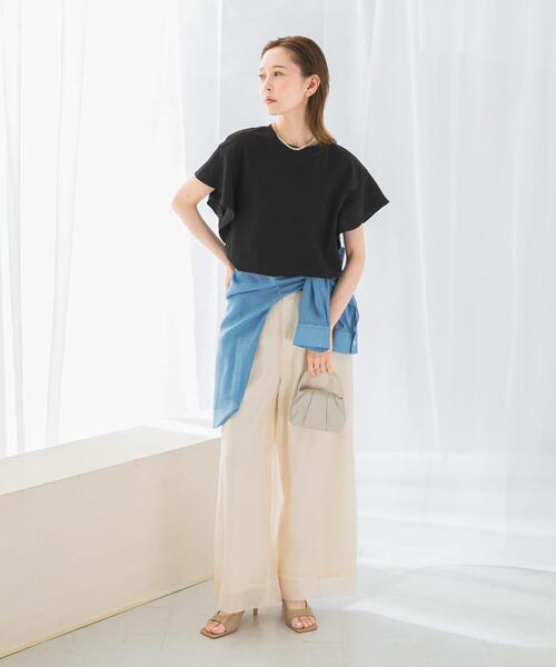 URBAN RESEARCH ROSSO WOMEN（アーバンリサーチ　ロッソ）の「UVカットフレアスリーブカットソー（Tシャツ/カットソー・レディース・ブラック/ブルー/ホワイト・FREE）」の6枚目の写真