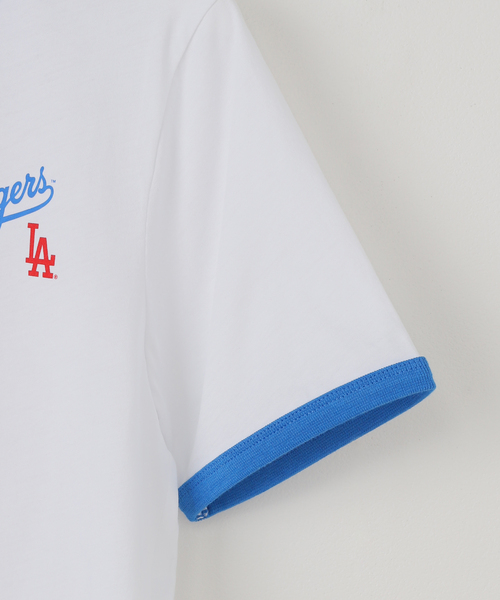 SPORTY&RICH(スポーティアンドリッチ)の「SPORTY&RICH / スポーティアンドリッチ DODGERS SERIF RINGER T-SHIRT(Tシャツ/カットソー・レディース・ブルー・SMALL/X-SMALL)」の3枚目の写真