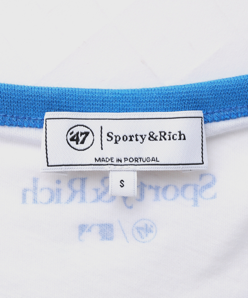 SPORTY&RICH(スポーティアンドリッチ)の「SPORTY&RICH / スポーティアンドリッチ DODGERS SERIF RINGER T-SHIRT(Tシャツ/カットソー・レディース・ブルー・SMALL/X-SMALL)」の4枚目の写真