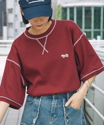 PENNEYS/ペニーズ 別注 THE FOX ロゴ ワンポイントワッペン刺繍 配色ステッチ ワッフル半袖Tシャツ