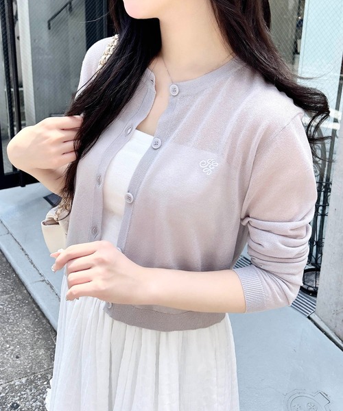 INGNI(イング)の「【WEB限定】胸ロゴシアーニットカーディガン(カーディガン/ボレロ・レディース・ブラック×ブラック/ホワイト×ホワイト/グレー×ホワイト/ピンク系2/サックスブルー系・M)」の3枚目の写真