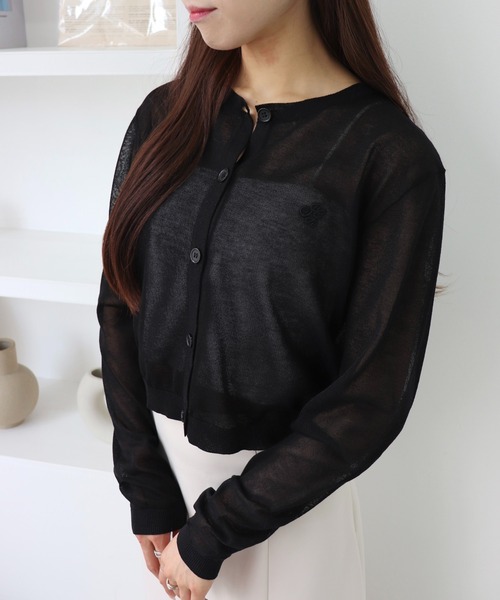 INGNI(イング)の「【WEB限定】胸ロゴシアーニットカーディガン(カーディガン/ボレロ・レディース・ブラック×ブラック/ホワイト×ホワイト/グレー×ホワイト/ピンク系2/サックスブルー系・M)」の14枚目の写真