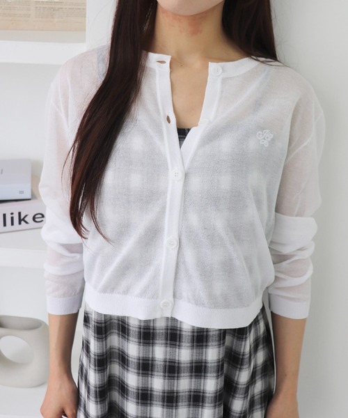 INGNI(イング)の「【WEB限定】胸ロゴシアーニットカーディガン(カーディガン/ボレロ・レディース・ブラック×ブラック/ホワイト×ホワイト/グレー×ホワイト/ピンク系2/サックスブルー系・M)」の8枚目の写真