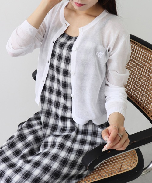 INGNI(イング)の「【WEB限定】胸ロゴシアーニットカーディガン(カーディガン/ボレロ・レディース・ブラック×ブラック/ホワイト×ホワイト/グレー×ホワイト/ピンク系2/サックスブルー系・M)」の9枚目の写真