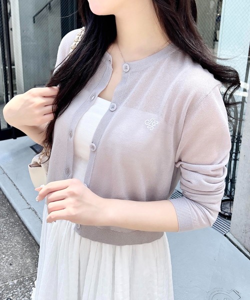 INGNI(イング)の「【WEB限定】胸ロゴシアーニットカーディガン(カーディガン/ボレロ・レディース・ブラック×ブラック/ホワイト×ホワイト/グレー×ホワイト/ピンク系2/サックスブルー系・M)」の16枚目の写真