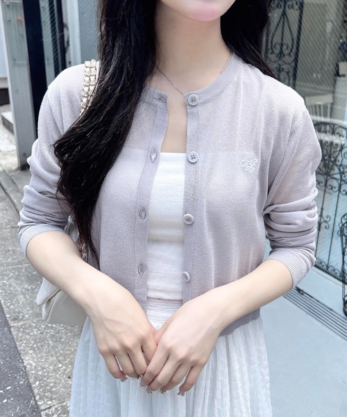 INGNI(イング)の「【WEB限定】胸ロゴシアーニットカーディガン(カーディガン/ボレロ・レディース・ブラック×ブラック/ホワイト×ホワイト/グレー×ホワイト/ピンク系2/サックスブルー系・M)」の17枚目の写真