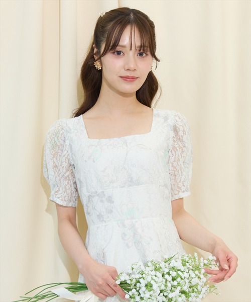 美品です！フリンジフラワーレースAラインワンピース サマーセール開催中！! 7月22日より順次発送予定】XS-Lサイズ