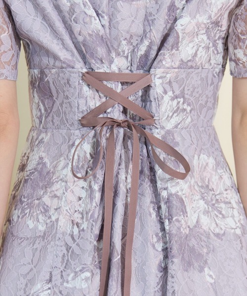 ウィルセレクション　ニュアンスフラワーレースプリントワンピース　新品　タグ付き ニュアンスフラワーレースプリントワンピース（ワンピース