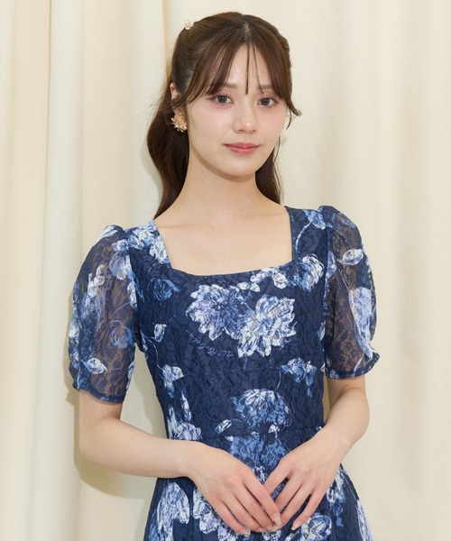 WILLSELECTION（ウィルセレクション）の「ニュアンスフラワーレースプリントワンピース（ワンピース・レディース・ホワイト系その他/レッド系その他/ブルー系その他・FREE）」の11枚目の写真