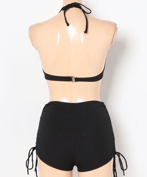 Ritzy(リッツィー)の「ボーダー ホルターネック ハイウエストビキニ 3点セット水着(水着・レディース・ブラック・M/L)」の4枚目の写真