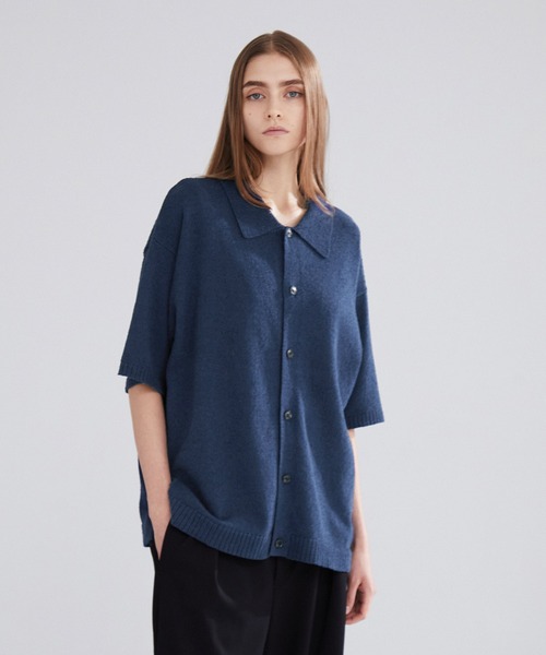 LUENNA】Soft Pile Knit Shirt / ソフトパイルニットシャツ（ニット