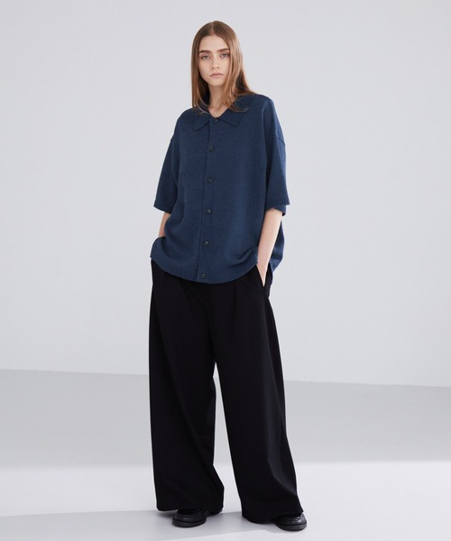 LUENNA（ルエナ）の「【LUENNA】Soft Pile Knit Shirt / ソフトパイルニットシャツ（ニット/セーター・メンズ・チャコールグレー/ネイビー・L/M）」の4枚目の写真