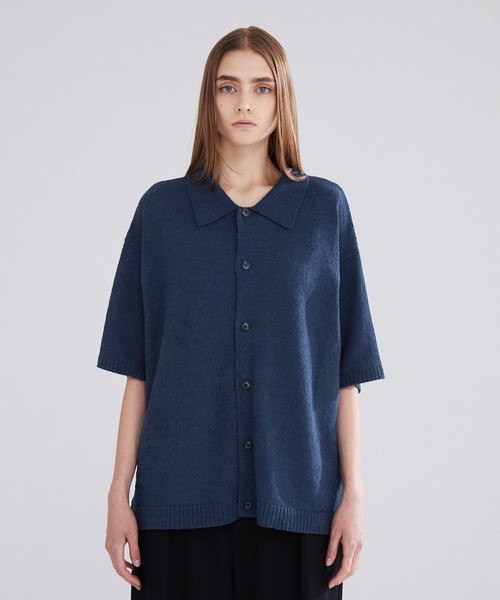 LUENNA（ルエナ）の「【LUENNA】Soft Pile Knit Shirt / ソフトパイルニットシャツ（ニット/セーター・メンズ・チャコールグレー/ネイビー・L/M）」の5枚目の写真