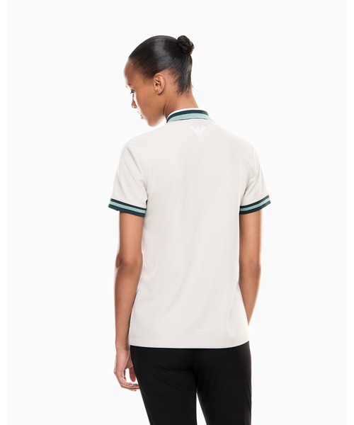 EMPORIO ARMANI EA7(エンポリオアルマーニイーエーセブン)の「【エンポリオ アルマーニ EA7】Golf Pro 半袖ポロシャツ VENTUS7テクニカルファブリック(ポロシャツ・レディース・ネイビー/ライトグレー・LARGE/MEDIUM/SMALL/X-SMALL)」の4枚目の写真