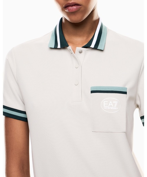 EMPORIO ARMANI EA7(エンポリオアルマーニイーエーセブン)の「【エンポリオ アルマーニ EA7】Golf Pro 半袖ポロシャツ VENTUS7テクニカルファブリック(ポロシャツ・レディース・ネイビー/ライトグレー・LARGE/MEDIUM/SMALL/X-SMALL)」の5枚目の写真