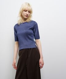 LANVIN en Bleu◆ビジューケーブルニット/38/ウール/RED/3806830 ブランドファッション - LANVIN en Bleu デザインケーブルニット サイズ38