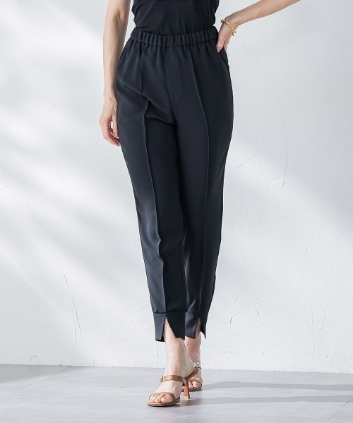 Viaggio Blu（ビアッジョブルー）の「接触冷感2WAYストレッチジョガーパンツ≪洗濯機で洗える≫（その他パンツ・レディース・ブラック/グリーン・S/M/L）」の2枚目の写真