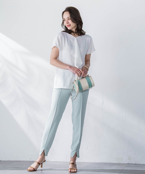 Viaggio Blu（ビアッジョブルー）の「接触冷感2WAYストレッチジョガーパンツ≪洗濯機で洗える≫（その他パンツ・レディース・ブラック/グリーン・S/M/L）」の14枚目の写真