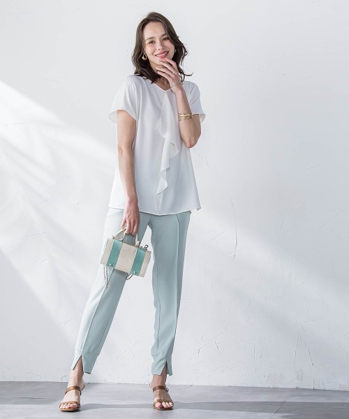 Viaggio Blu（ビアッジョブルー）の「接触冷感2WAYストレッチジョガーパンツ≪洗濯機で洗える≫（その他パンツ・レディース・ブラック/グリーン・S/M/L）」の15枚目の写真