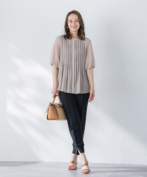 Viaggio Blu（ビアッジョブルー）の「接触冷感2WAYストレッチジョガーパンツ≪洗濯機で洗える≫（その他パンツ・レディース・ブラック/グリーン・S/M/L）」の4枚目の写真