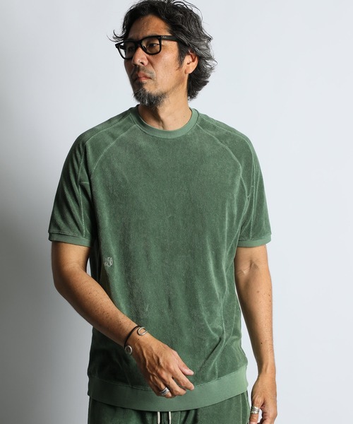 The DUFFER of ST.GEORGE(ザダファーオブセントジョージ)の「PIGMENT-DYE SETUP PILE TEE:ピグメント加工 セットアップ パイルTシャツ(Tシャツ/カットソー・メンズ・ホワイト/ミント/ネイビー・X-LARGE/LARGE/MEDIUM)」の3枚目の写真