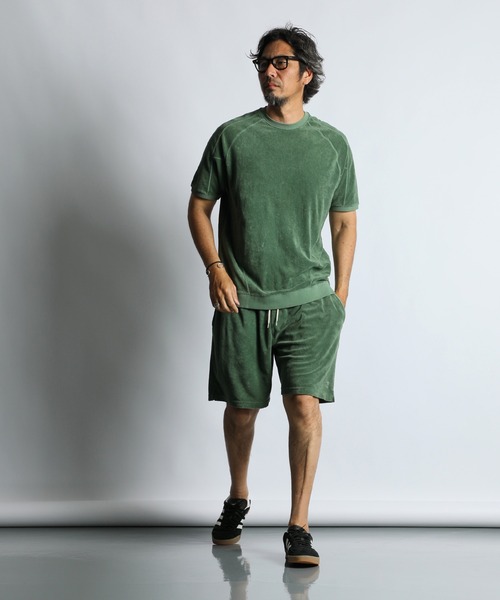 The DUFFER of ST.GEORGE(ザダファーオブセントジョージ)の「PIGMENT-DYE SETUP PILE TEE:ピグメント加工 セットアップ パイルTシャツ(Tシャツ/カットソー・メンズ・ホワイト/ミント/ネイビー・X-LARGE/LARGE/MEDIUM)」の7枚目の写真