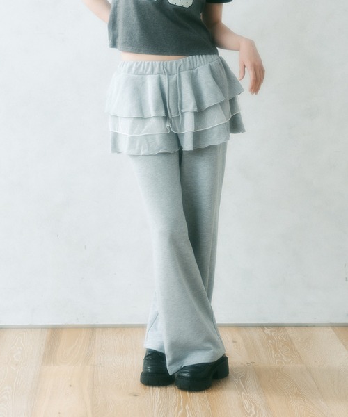 FICTION TOKYO フリルスウェットパンツ グレー フリルスウェットパンツ /Frill Sweat Pants | FICTION TOKYO