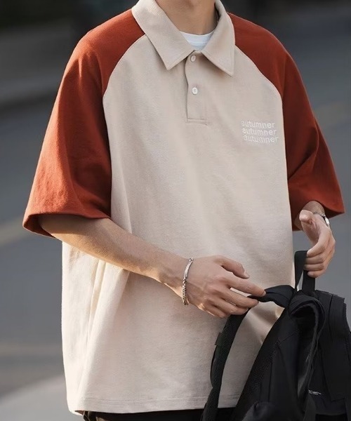 MGV(エムジーヴィー)の「バイカラーラグランポロシャツ(ポロシャツ・メンズ・ベージュ/グレー/ネイビー・MEDIUM/LARGE/X-LARGE)」の10枚目の写真