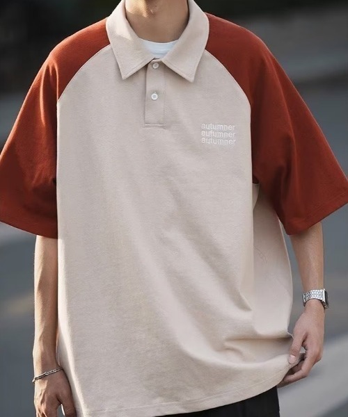 MGV(エムジーヴィー)の「バイカラーラグランポロシャツ(ポロシャツ・メンズ・ベージュ/グレー/ネイビー・MEDIUM/LARGE/X-LARGE)」の11枚目の写真