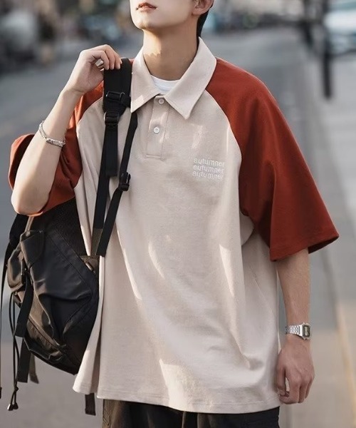 MGV(エムジーヴィー)の「バイカラーラグランポロシャツ(ポロシャツ・メンズ・ベージュ/グレー/ネイビー・MEDIUM/LARGE/X-LARGE)」の12枚目の写真