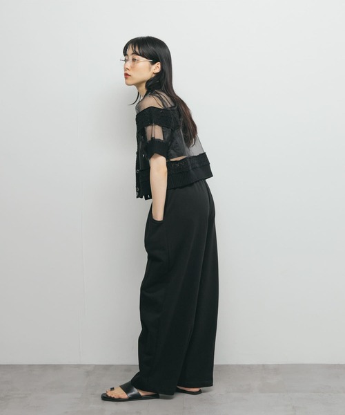 KBF（ケイビーエフ）の「クロシェニットドッキングブラウス（シャツ/ブラウス・レディース・アイボリー/ブラック・ONE）」の8枚目の写真