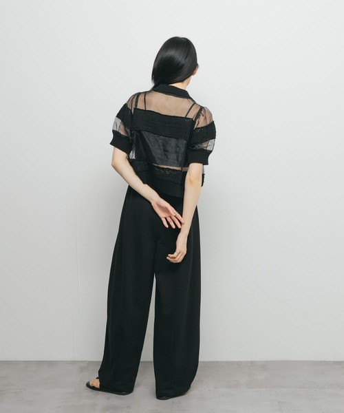 KBF（ケイビーエフ）の「クロシェニットドッキングブラウス（シャツ/ブラウス・レディース・アイボリー/ブラック・ONE）」の9枚目の写真