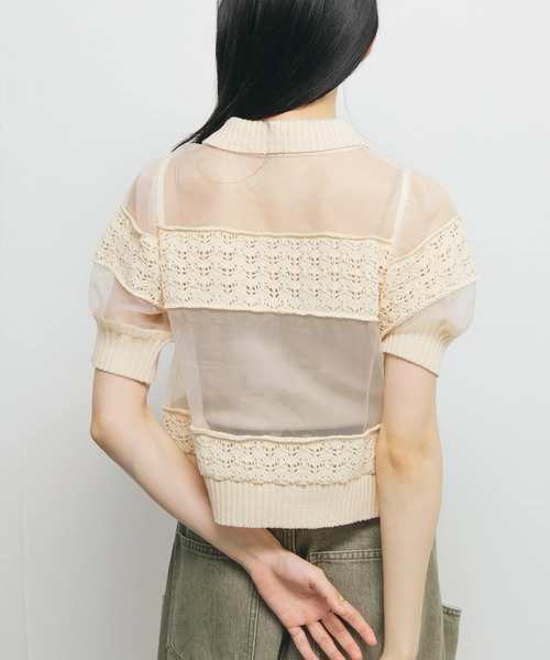 KBF（ケイビーエフ）の「クロシェニットドッキングブラウス（シャツ/ブラウス・レディース・アイボリー/ブラック・ONE）」の12枚目の写真