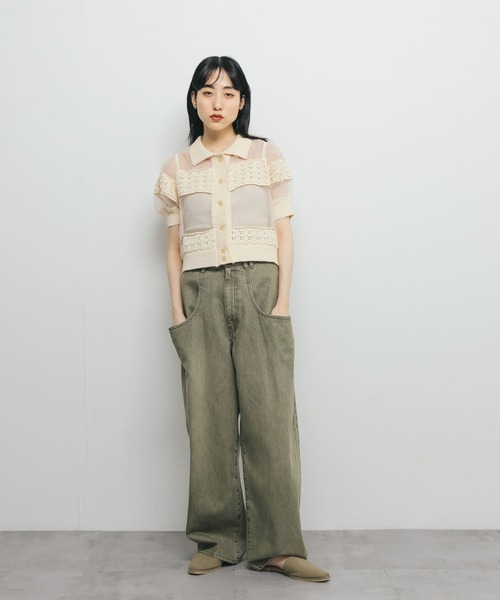 KBF（ケイビーエフ）の「クロシェニットドッキングブラウス（シャツ/ブラウス・レディース・アイボリー/ブラック・ONE）」の14枚目の写真