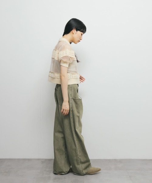 KBF（ケイビーエフ）の「クロシェニットドッキングブラウス（シャツ/ブラウス・レディース・アイボリー/ブラック・ONE）」の15枚目の写真