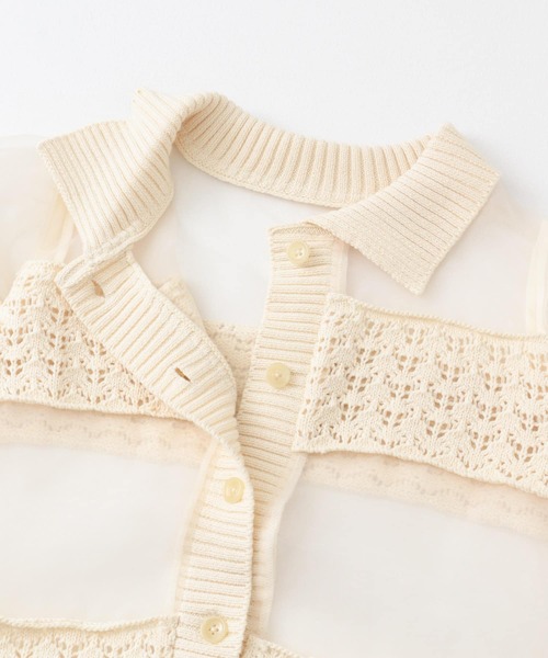 KBF（ケイビーエフ）の「クロシェニットドッキングブラウス（シャツ/ブラウス・レディース・アイボリー/ブラック・ONE）」の19枚目の写真