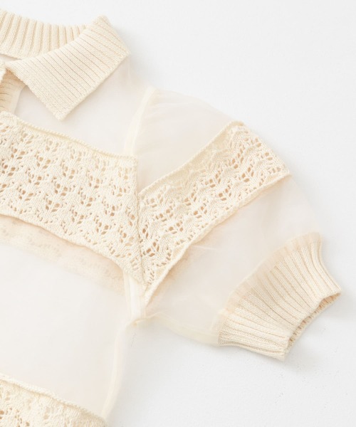 KBF（ケイビーエフ）の「クロシェニットドッキングブラウス（シャツ/ブラウス・レディース・アイボリー/ブラック・ONE）」の20枚目の写真