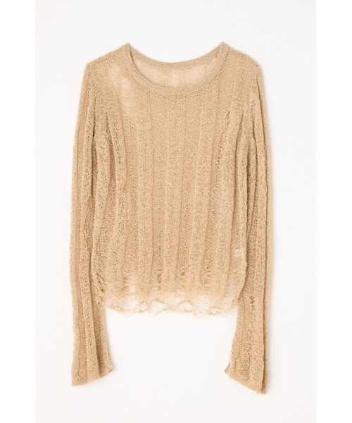 LAGUA GEM(ラグアジェム)の「SIDE SLIT CRASH トップス(ニット/セーター・レディース・レッド/チャコールグレー/ベージュ・FREE)」の13枚目の写真