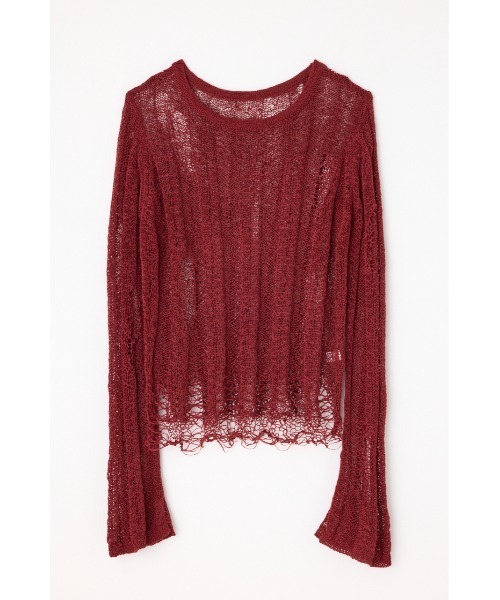 LAGUA GEM(ラグアジェム)の「SIDE SLIT CRASH トップス(ニット/セーター・レディース・レッド/チャコールグレー/ベージュ・FREE)」の9枚目の写真