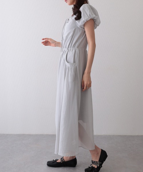 Lace Ladies(レースレディース)の「フロント ギャザー リボン パフスリーブ ワンピース(ワンピース・レディース・ラベンダー/ブルー/グレー・M)」の7枚目の写真