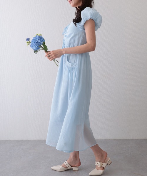 Lace Ladies(レースレディース)の「フロント ギャザー リボン パフスリーブ ワンピース(ワンピース・レディース・ラベンダー/ブルー/グレー・M)」の19枚目の写真