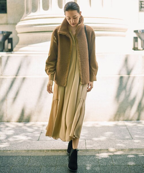 自由区【今季新作】ソフトシルクビエラワンピース セール】ソフトシルクビエラ ワンピース（ワンピース）｜自由区