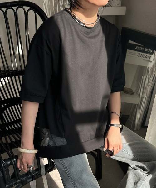 deux amour(ドゥーザムール)の「バックチュールTシャツ(Tシャツ/カットソー・レディース・ホワイト/ブラック・M~L)」の10枚目の写真
